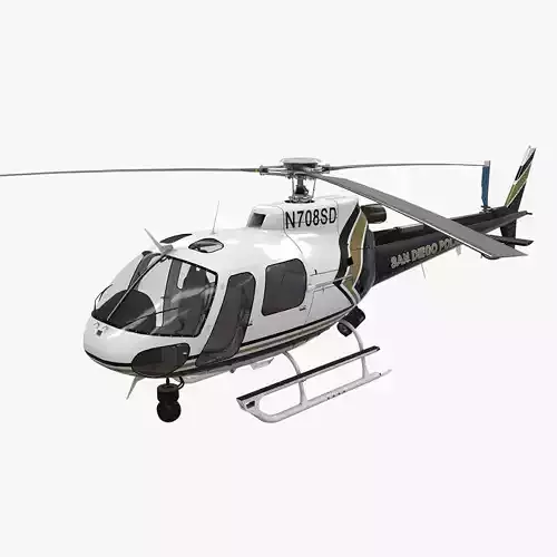 AS-350 San Diego Police Low-poly 3D model