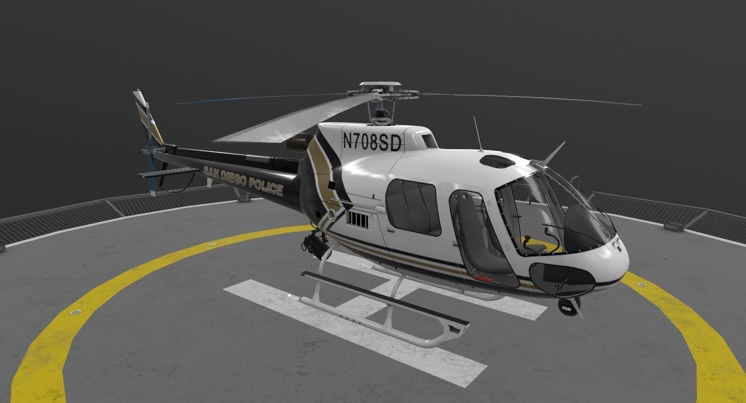 AS-350 San Diego Police Low-poly 3D model_2