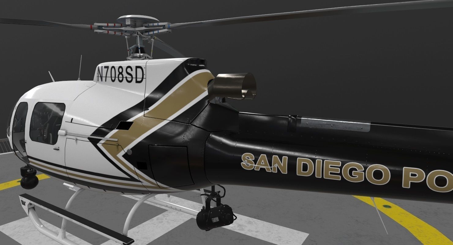 AS-350 San Diego Police Low-poly 3D model_4