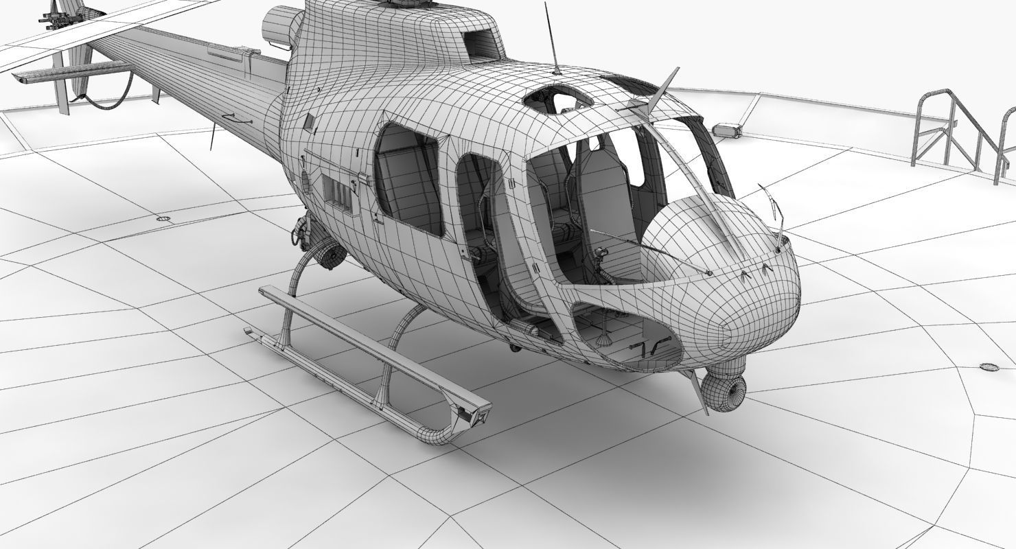 AS-350 San Diego Police Low-poly 3D model_19