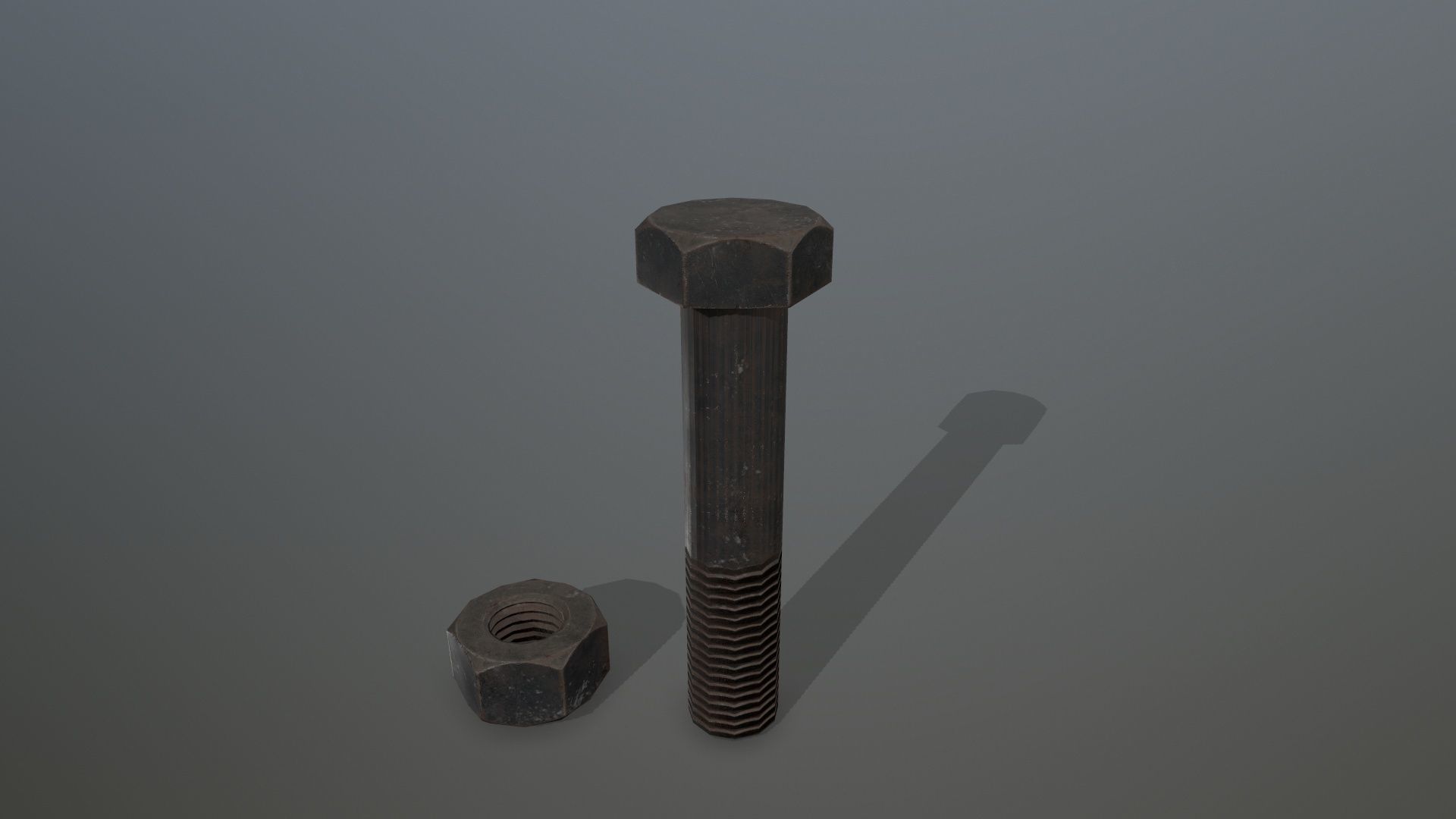 Bolts bolt and nut Low-poly 3D model_2