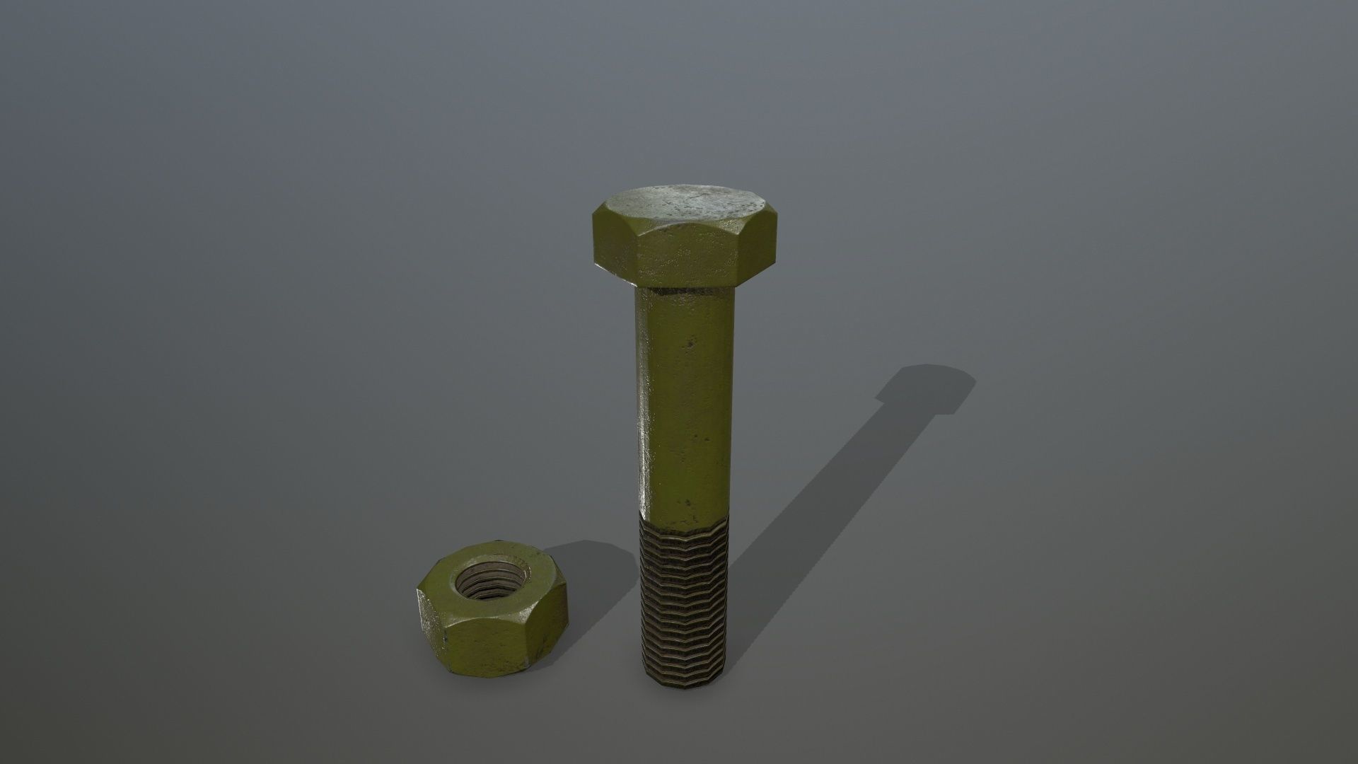 Bolts bolt and nut Low-poly 3D model_2