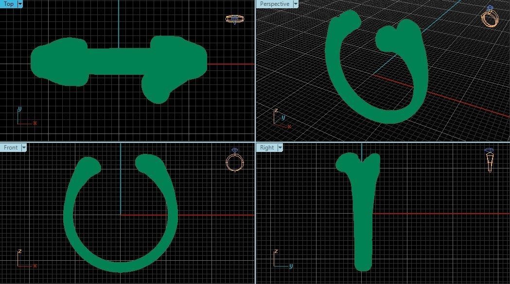Printable 3d model Bone Ring 3D print model_1