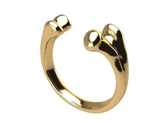 Printable 3d model Bone Ring 3D print model_2