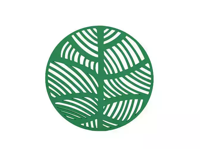 Coaster leaf in shape of oval 3D print model