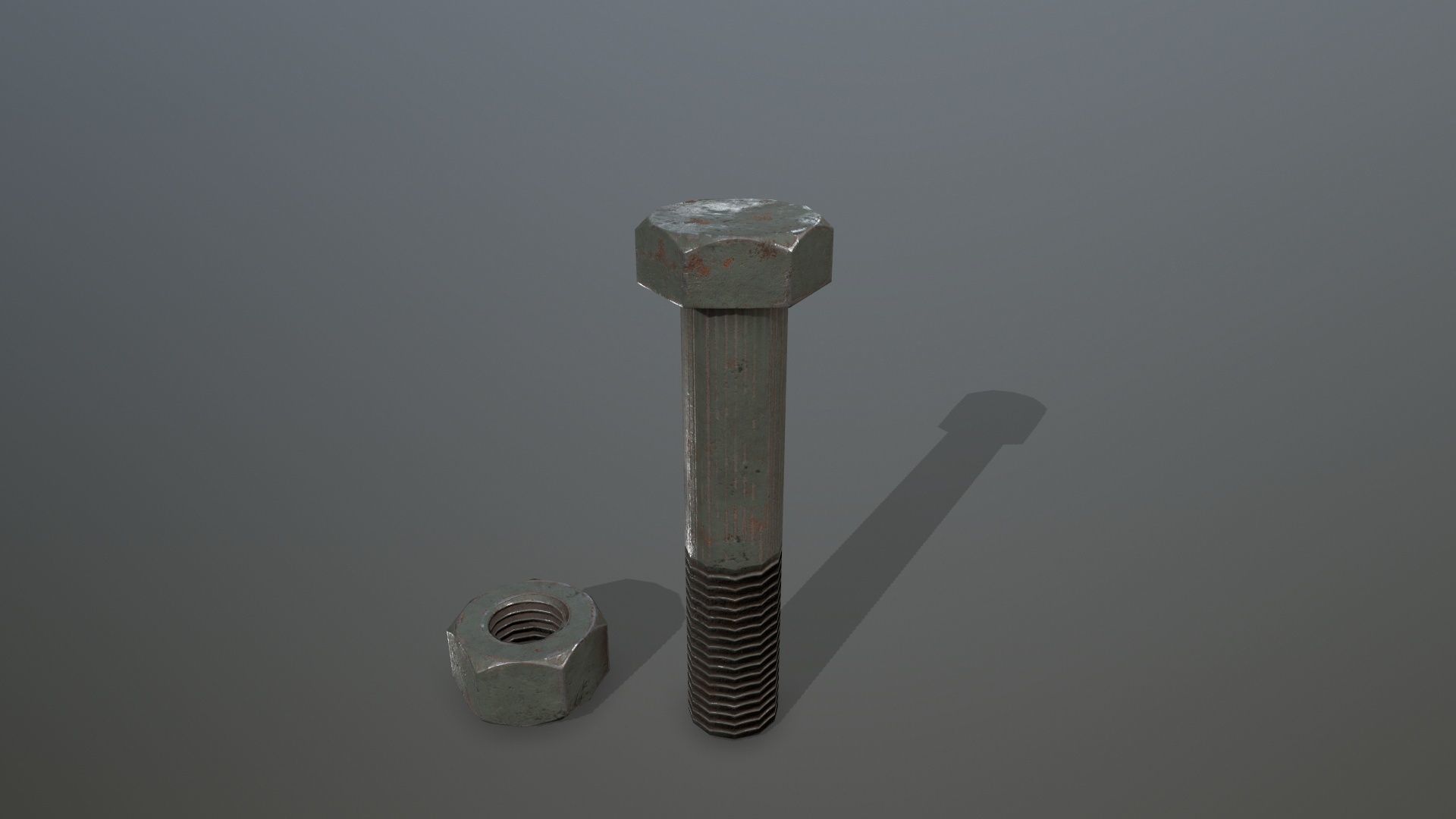 Bolts bolt and nut Low-poly 3D model_2