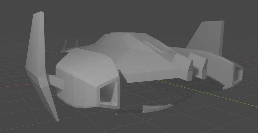 3d StarFighter star wars spaceship Low-poly 3D model_4