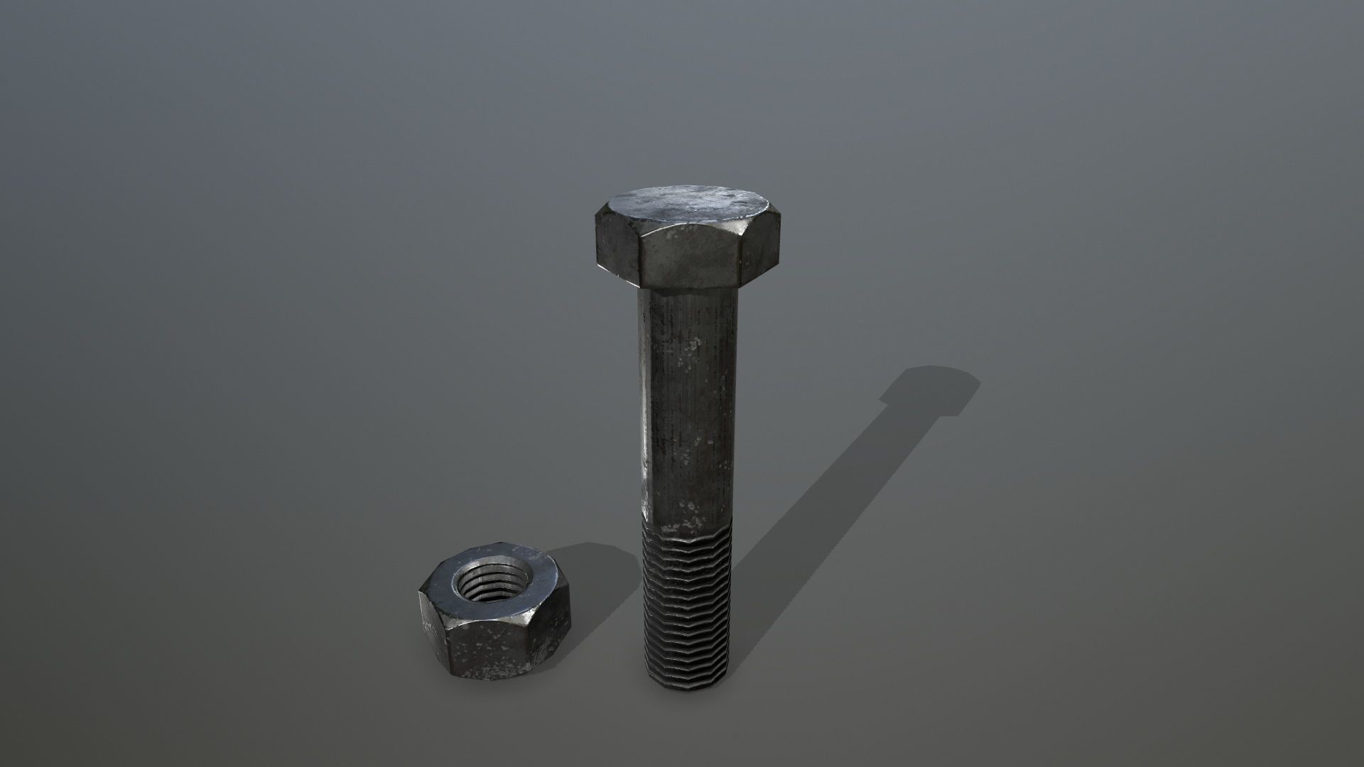 Bolts bolt and nut Low-poly 3D model_2