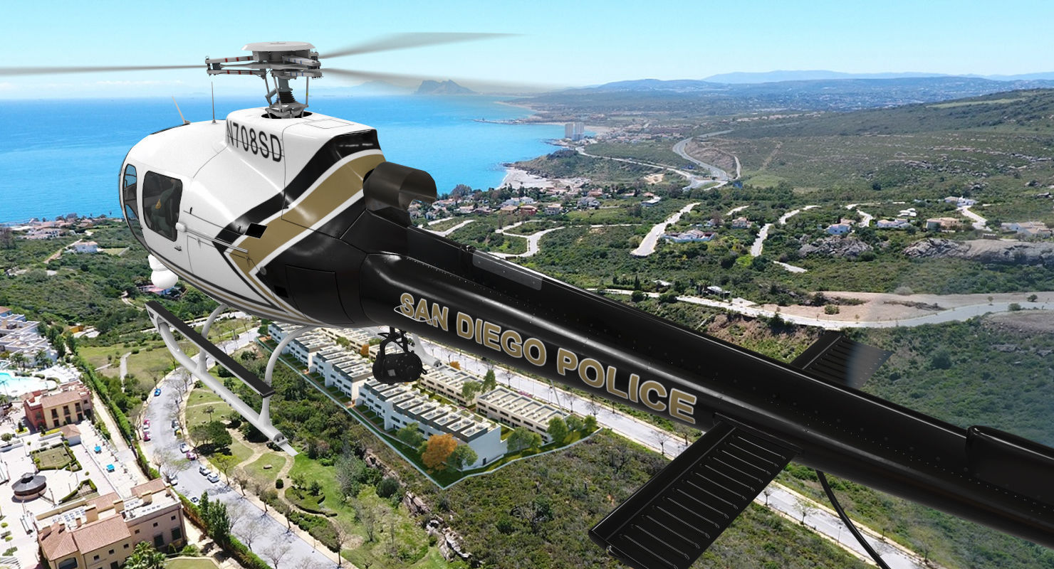  AS-350 San Diego Police Animated Low-poly 3D model_3