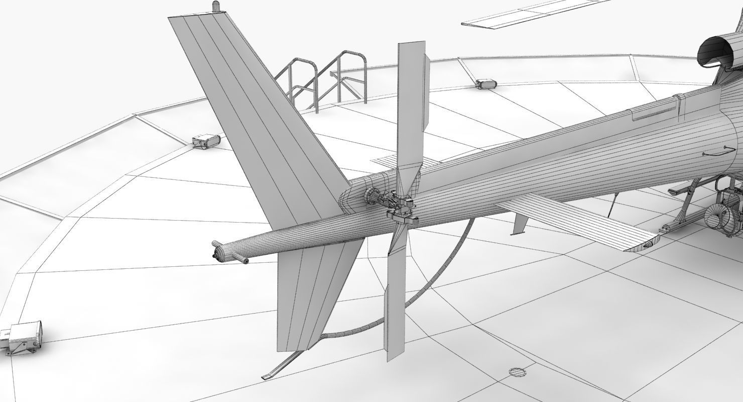  AS-350 San Diego Police Animated Low-poly 3D model_30