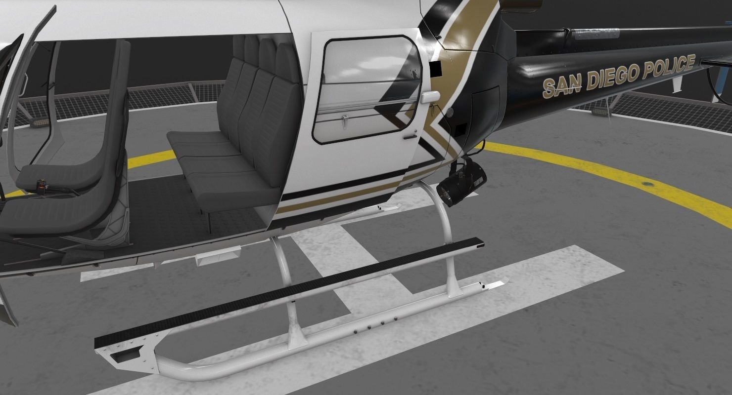  AS-350 San Diego Police Animated Low-poly 3D model_13