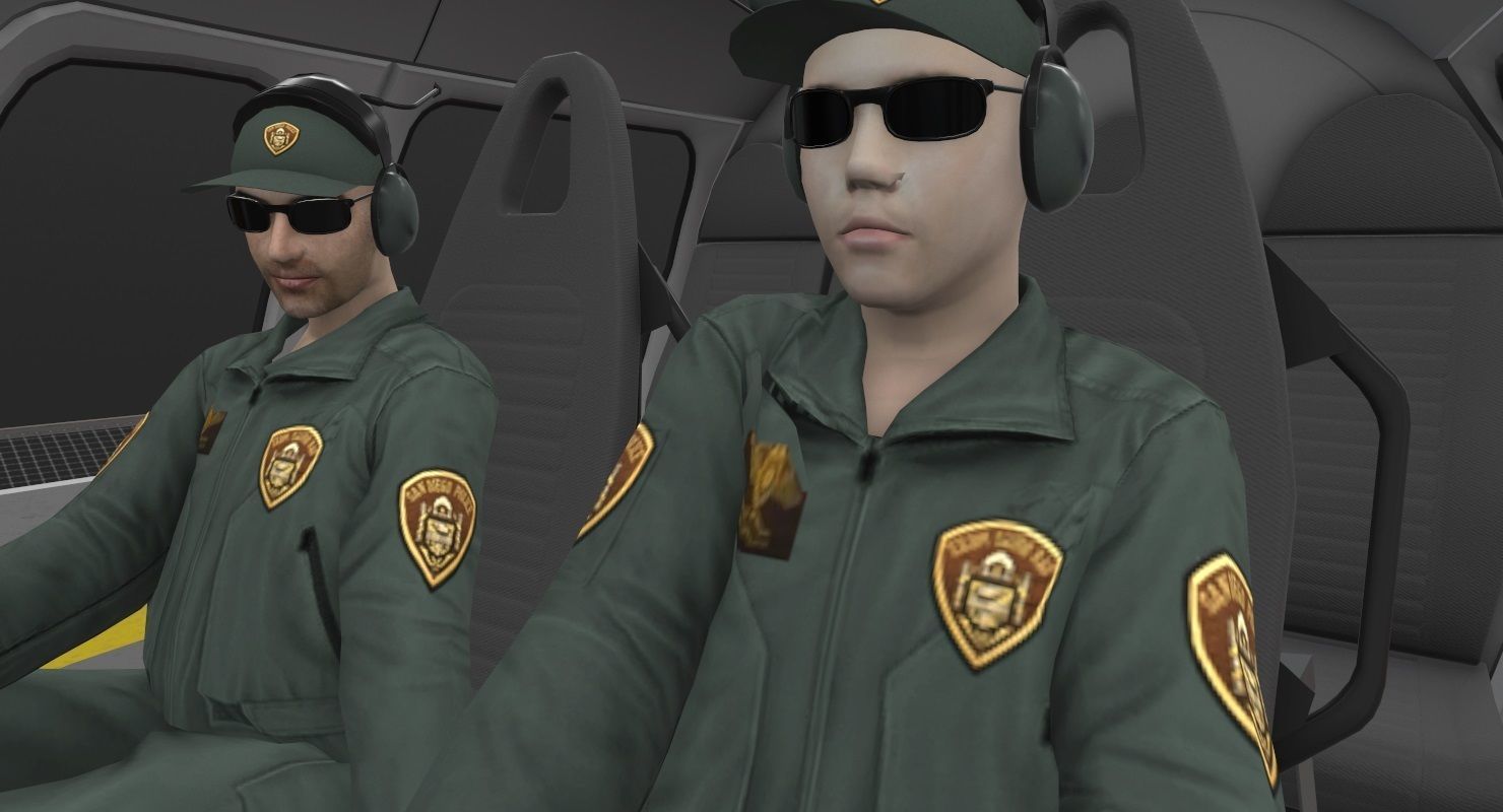  AS-350 San Diego Police Animated Low-poly 3D model_24