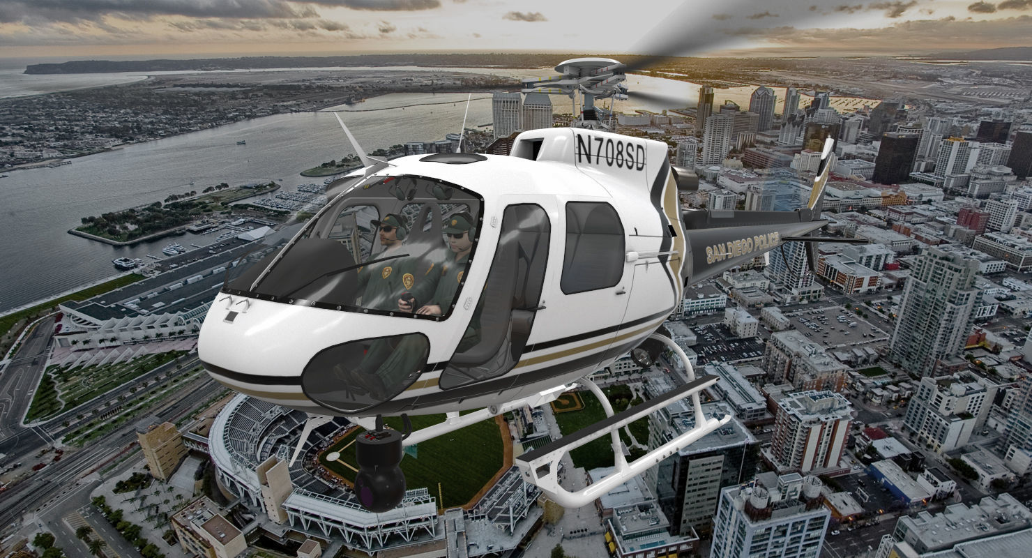  AS-350 San Diego Police Animated Low-poly 3D model_2