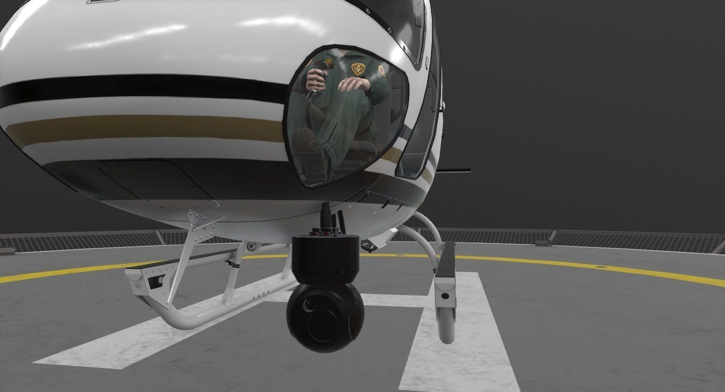  AS-350 San Diego Police Animated Low-poly 3D model_22