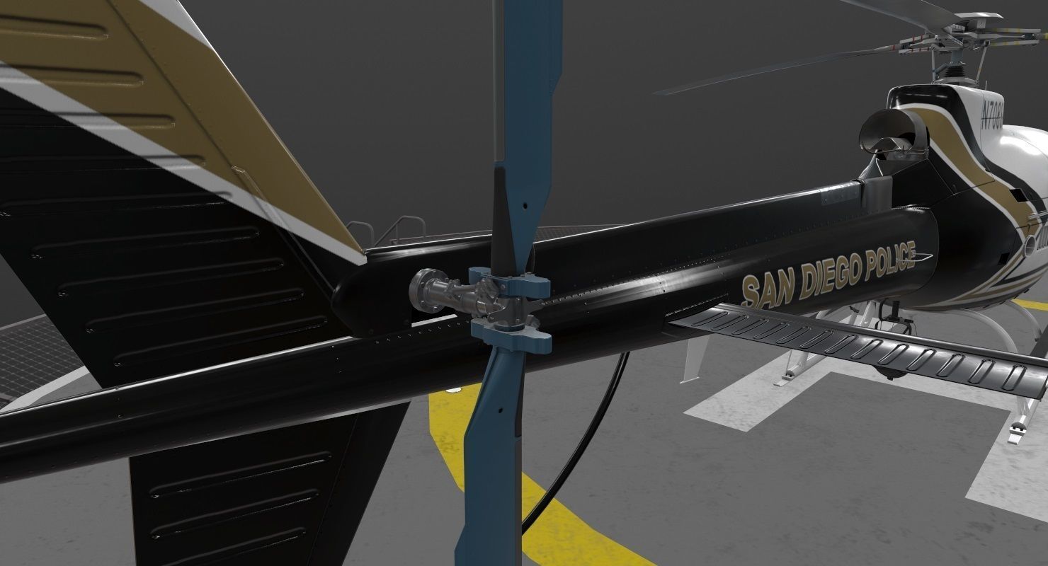  AS-350 San Diego Police Animated Low-poly 3D model_21