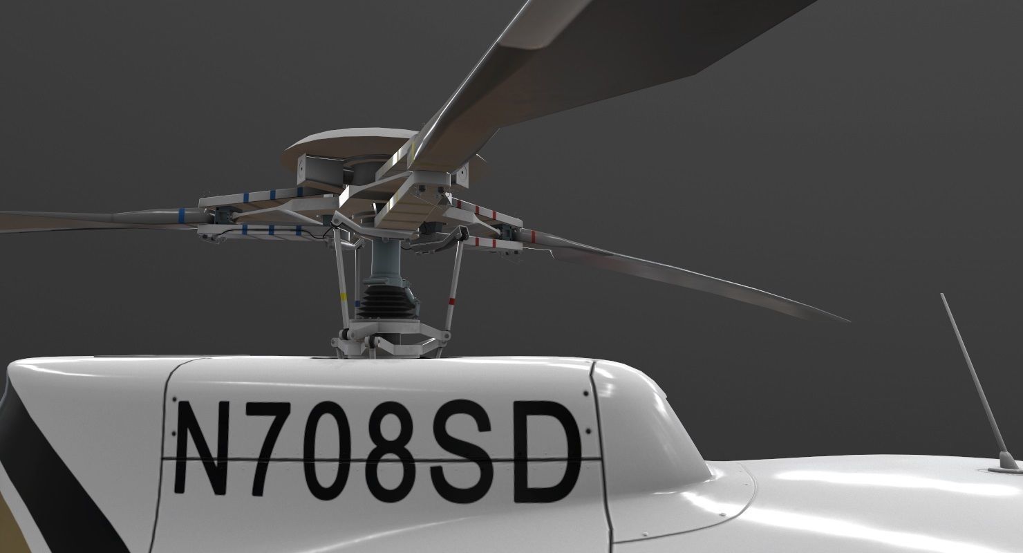  AS-350 San Diego Police Animated Low-poly 3D model_19