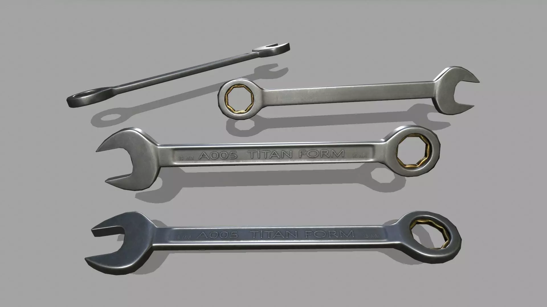 wrench Low-poly 3D model_0