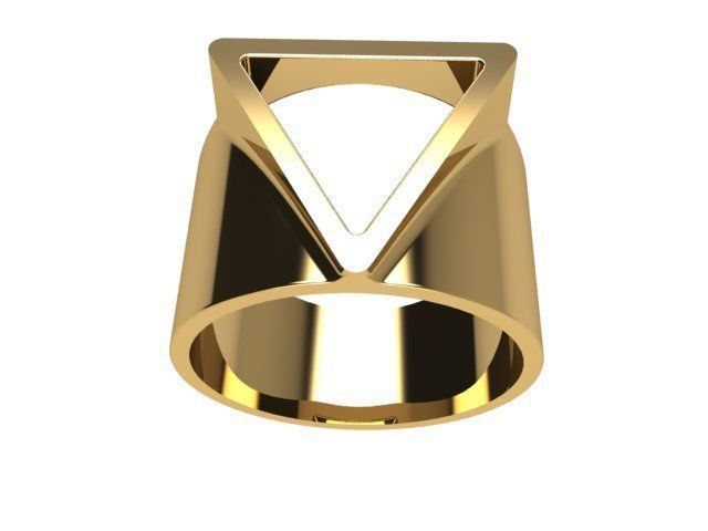 Printable 3d model Triangle Ring 3D print model_4