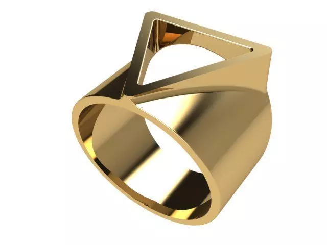 Printable 3d model Triangle Ring 3D print model_0