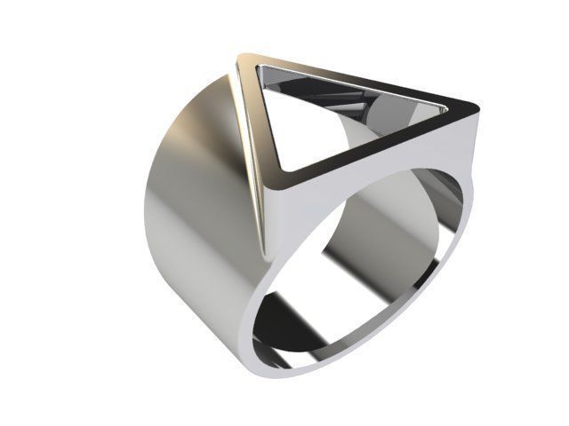 Printable 3d model Triangle Ring 3D print model_2