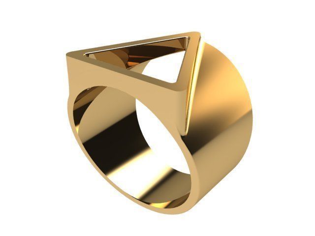 Printable 3d model Triangle Ring 3D print model_3