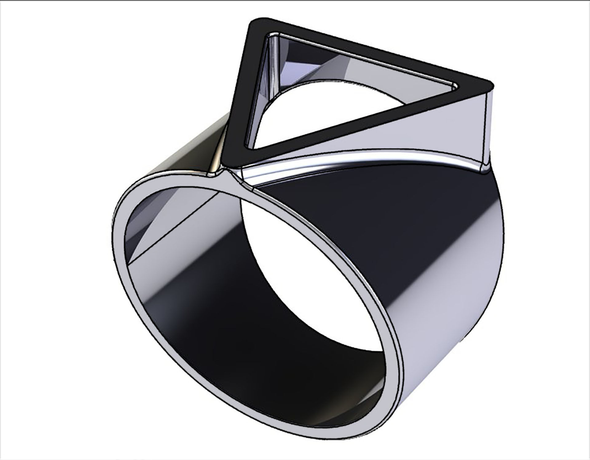 Printable 3d model Triangle Ring 3D print model_8