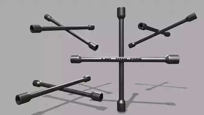 Lug Wrench Low-poly 3D model