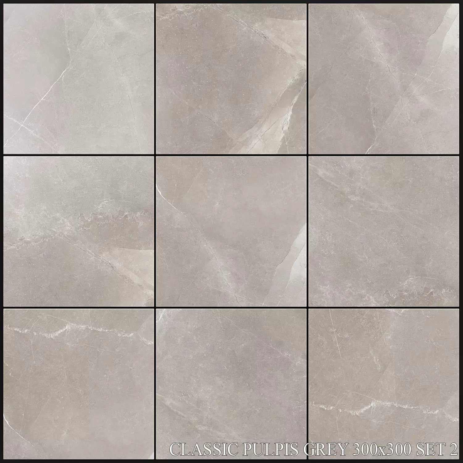 Yurtbay Seramik Classic Pulpis Grey 300x300 Set 2 3D model_0