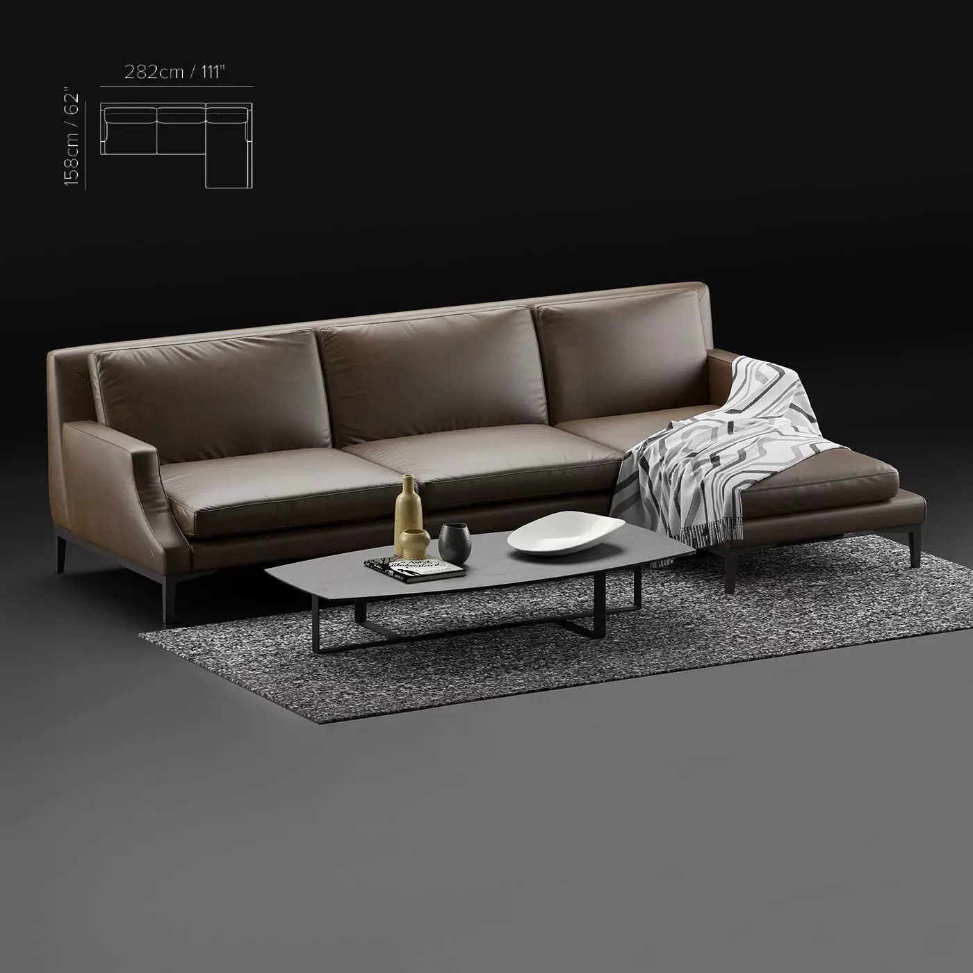Natuzzi Winston sofa corner 3D model_0
