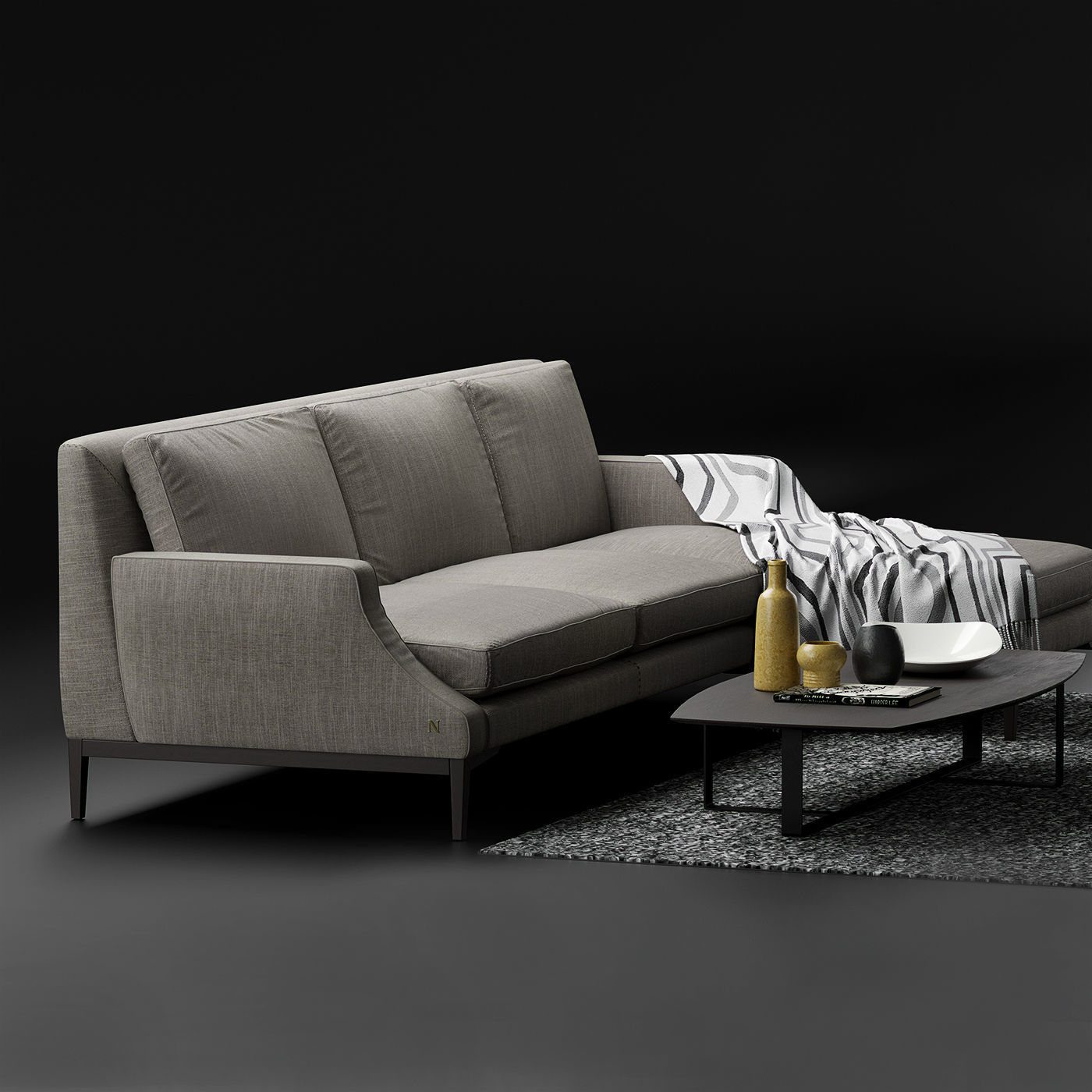 Natuzzi Winston sofa corner 3D model_5