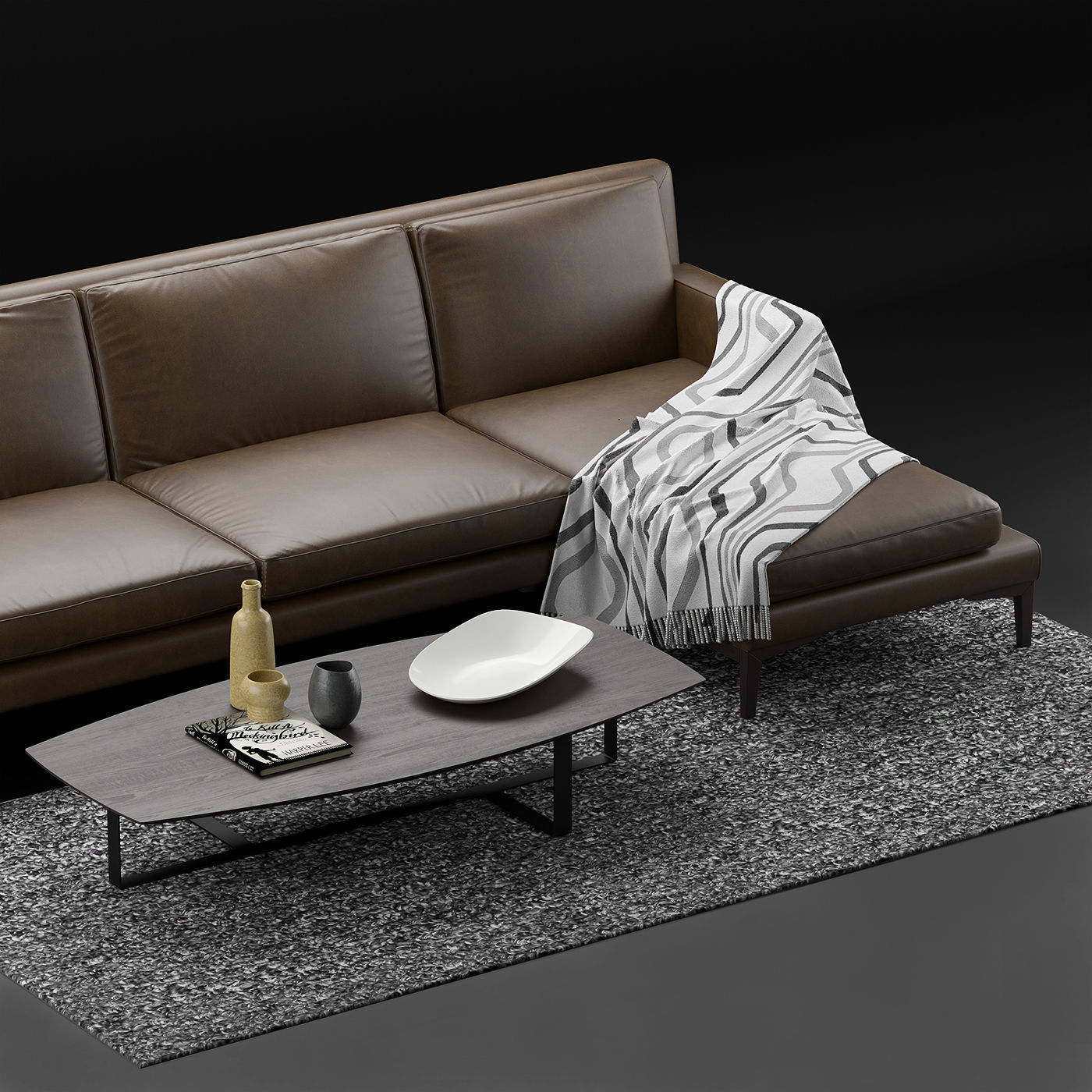 Natuzzi Winston sofa corner 3D model_3