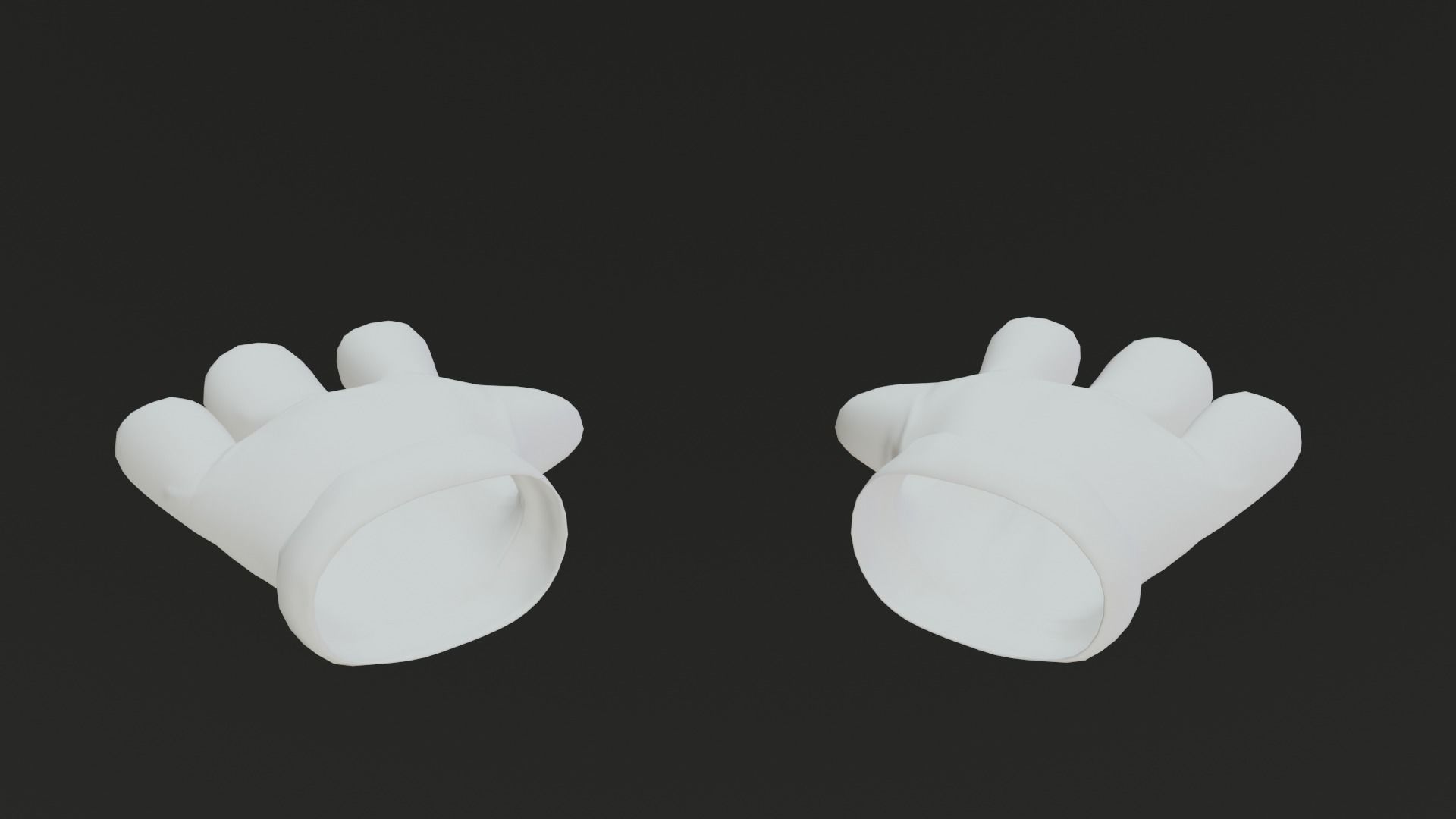 Cartoon Gloves Rigged and Animated Low-poly 3D model_2