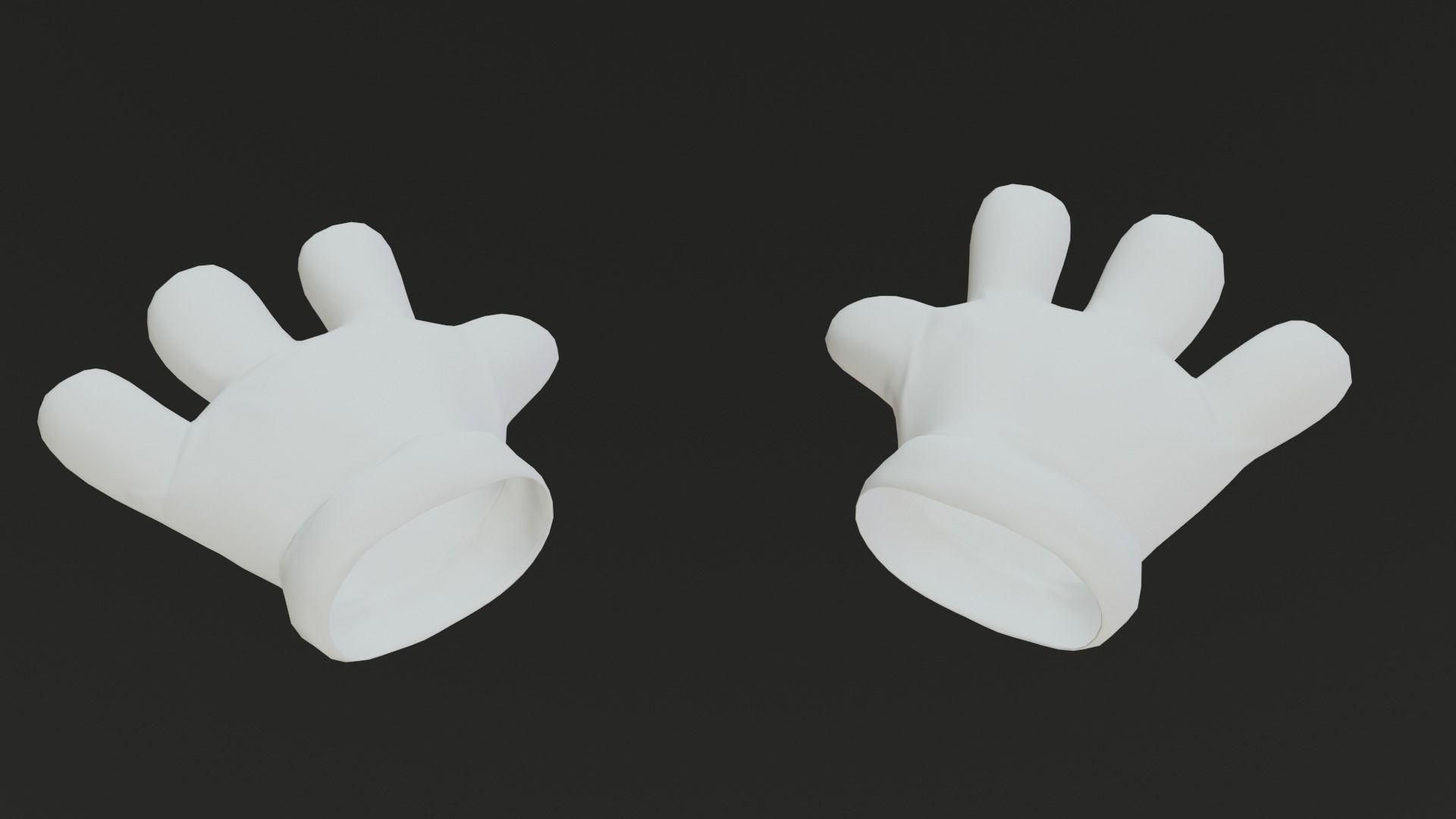 Cartoon Gloves Rigged and Animated Low-poly 3D model_12