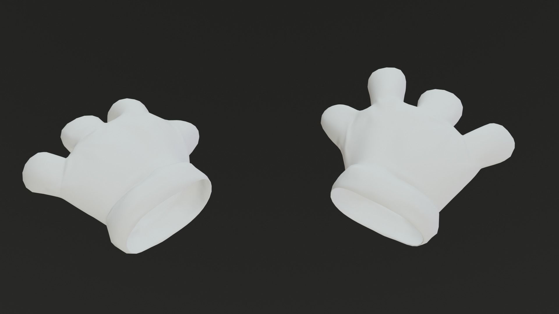 Cartoon Gloves Rigged and Animated Low-poly 3D model_39