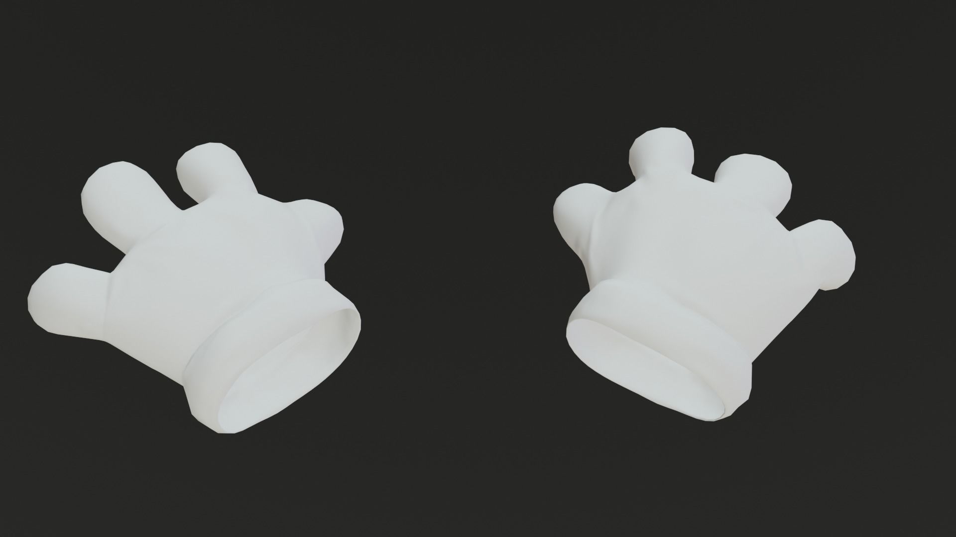 Cartoon Gloves Rigged and Animated Low-poly 3D model_25