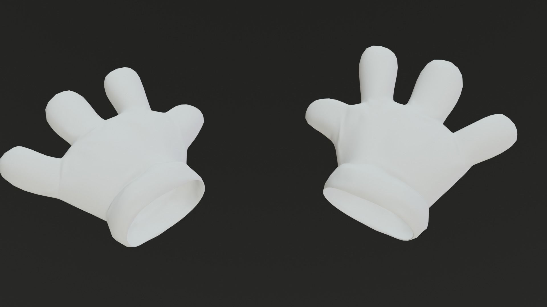 Cartoon Gloves Rigged and Animated Low-poly 3D model_43