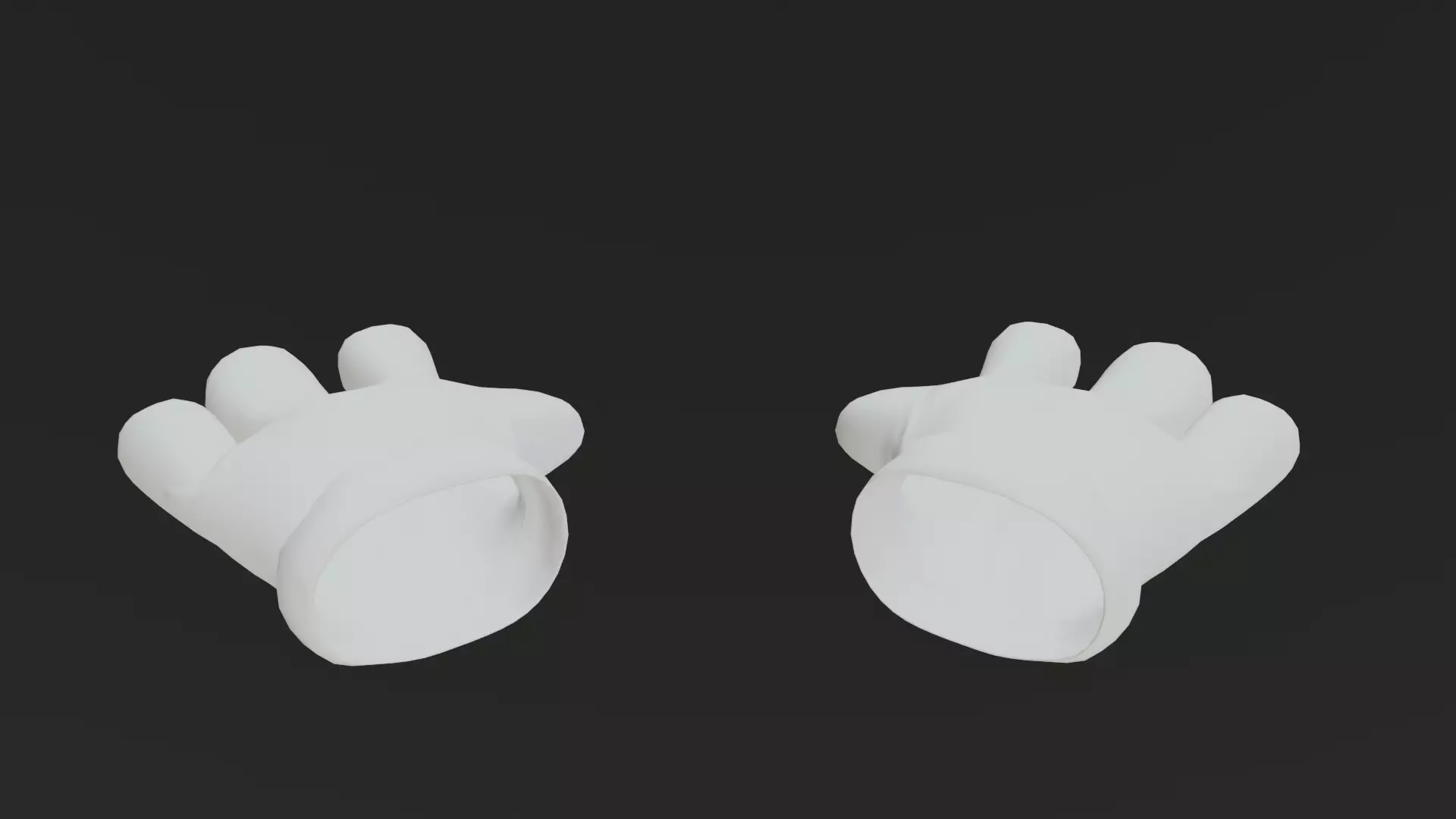Cartoon Gloves Rigged and Animated Low-poly 3D model_0