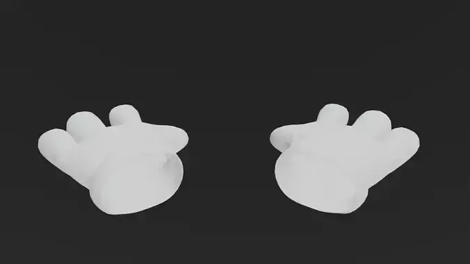 Cartoon Gloves Rigged and Animated Low-poly 3D model