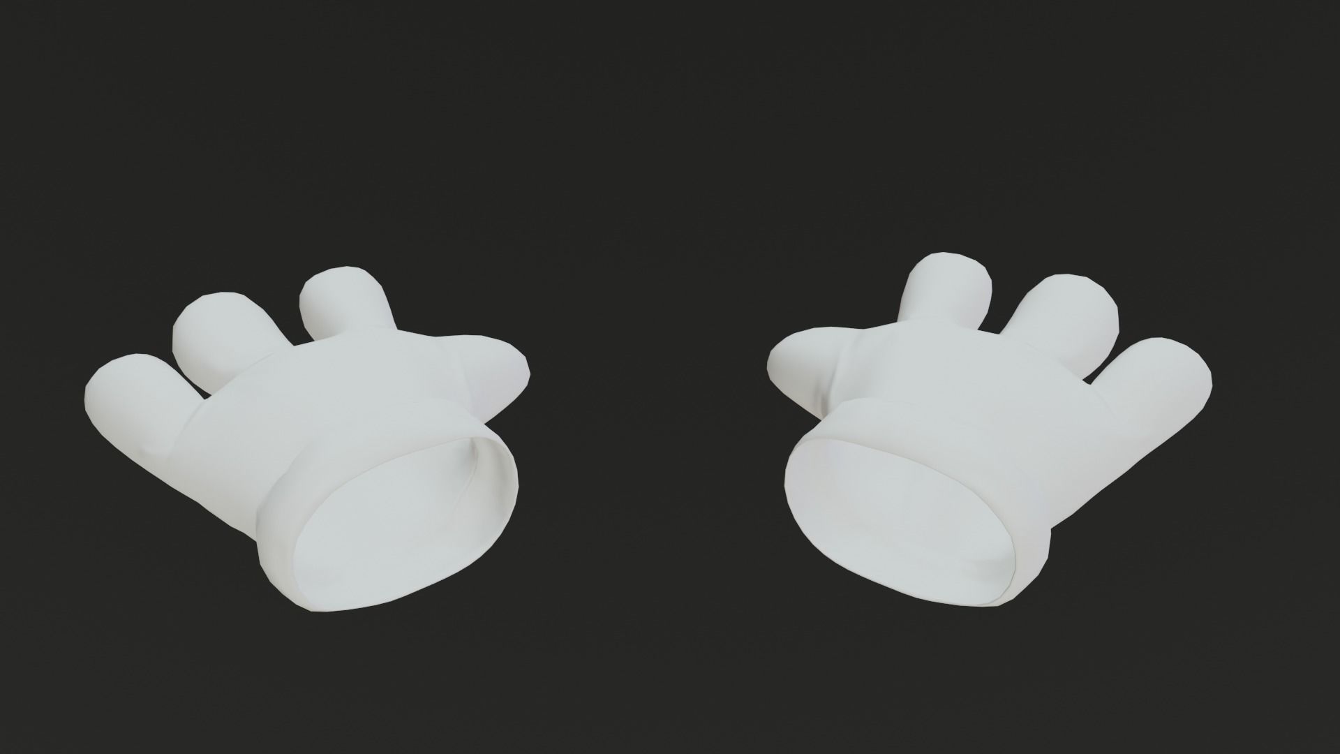 Cartoon Gloves Rigged and Animated Low-poly 3D model_6