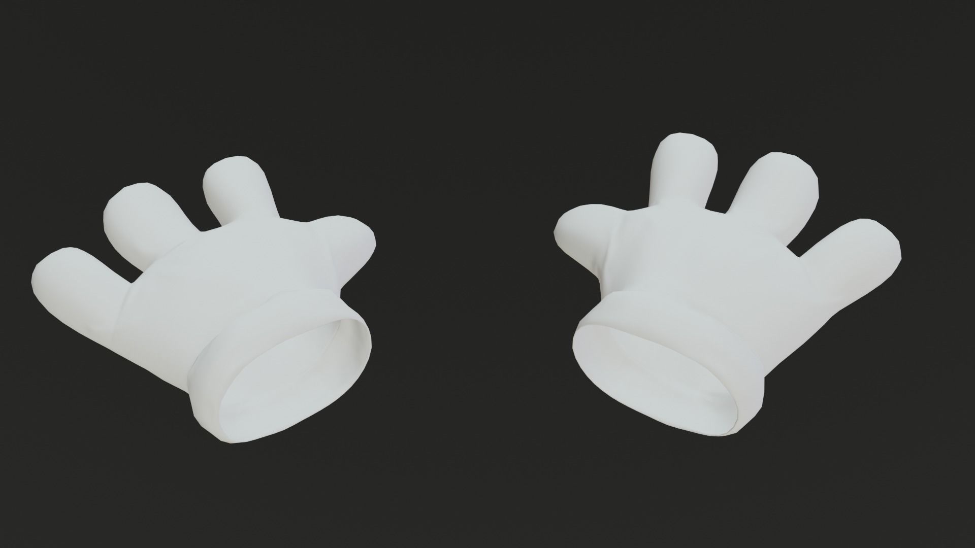 Cartoon Gloves Rigged and Animated Low-poly 3D model_11