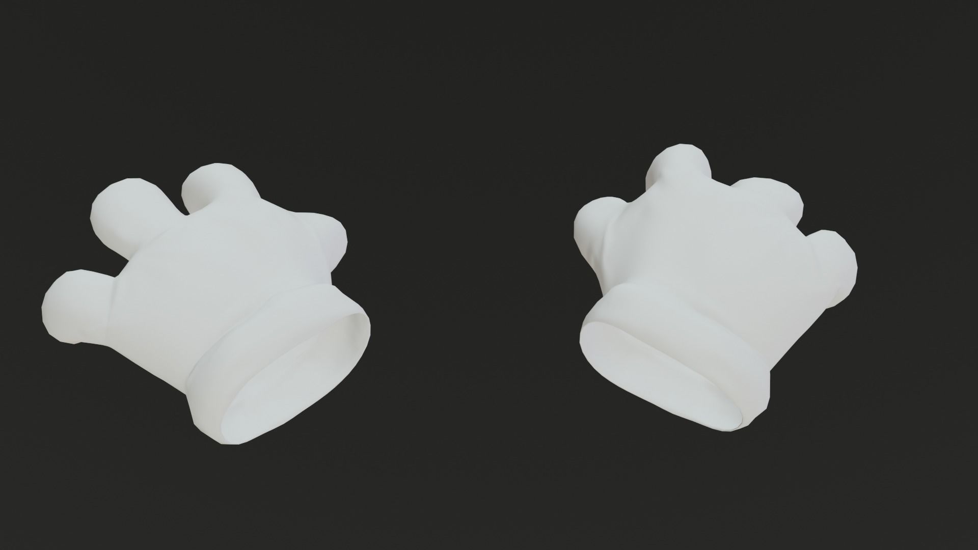 Cartoon Gloves Rigged and Animated Low-poly 3D model_26