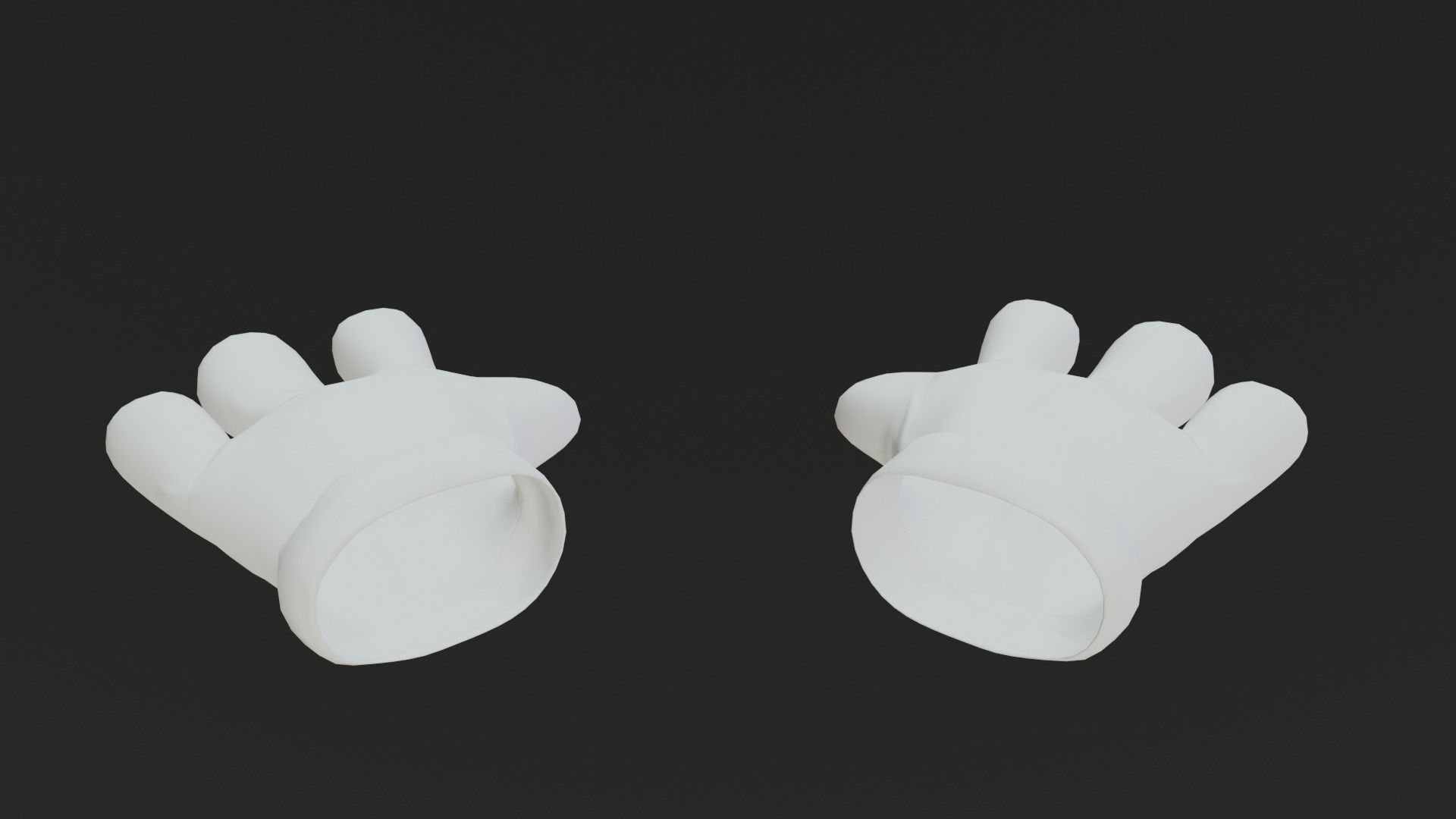 Cartoon Gloves Rigged and Animated Low-poly 3D model_4