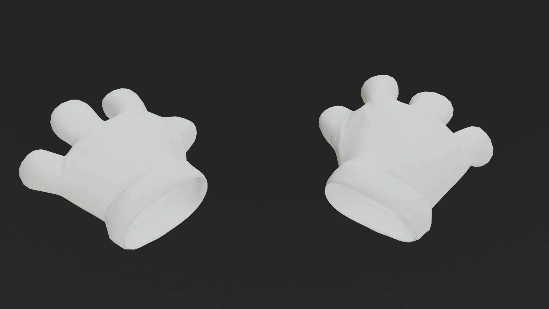 Cartoon Gloves Rigged and Animated Low-poly 3D model_50