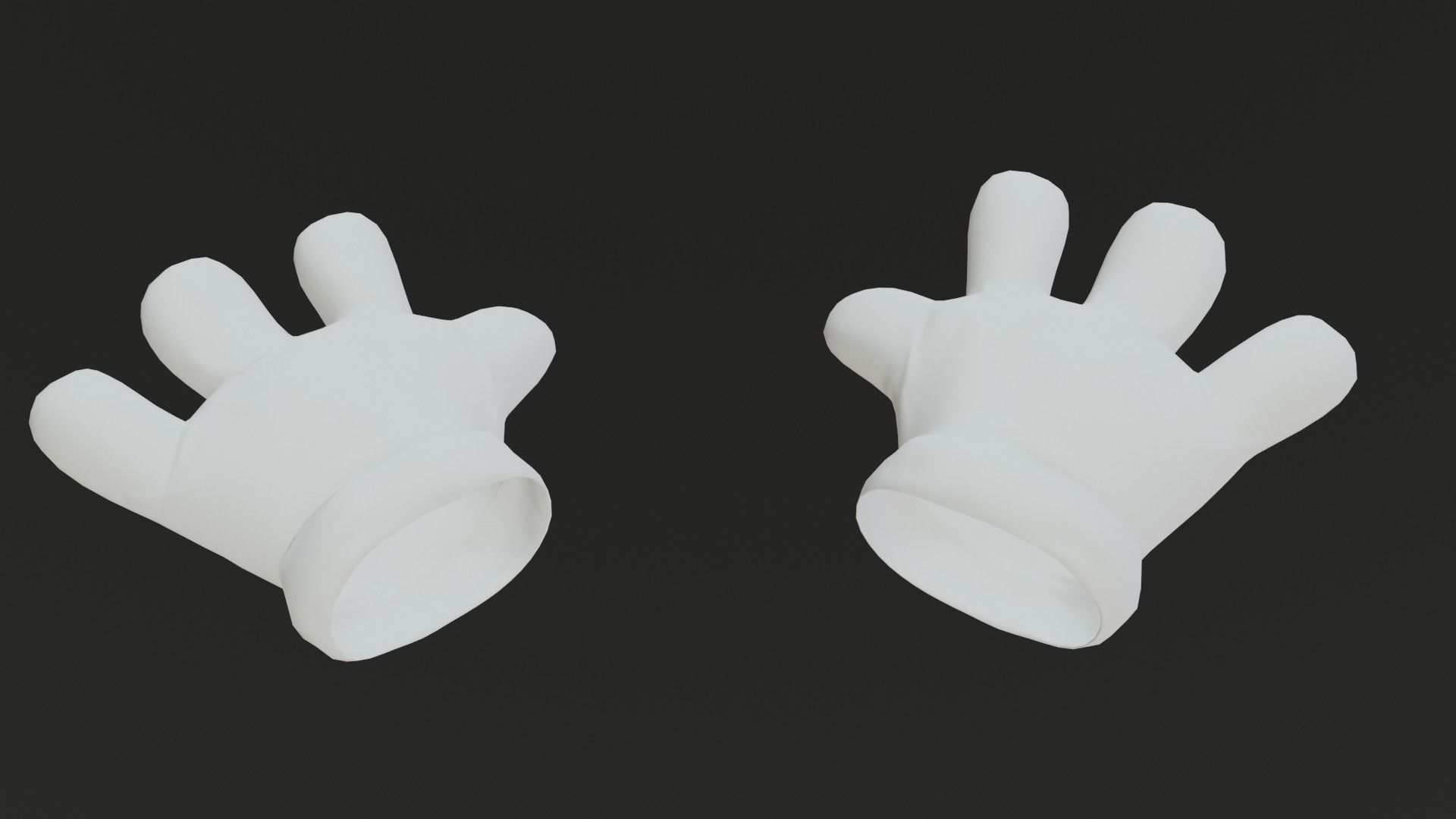 Cartoon Gloves Rigged and Animated Low-poly 3D model_13