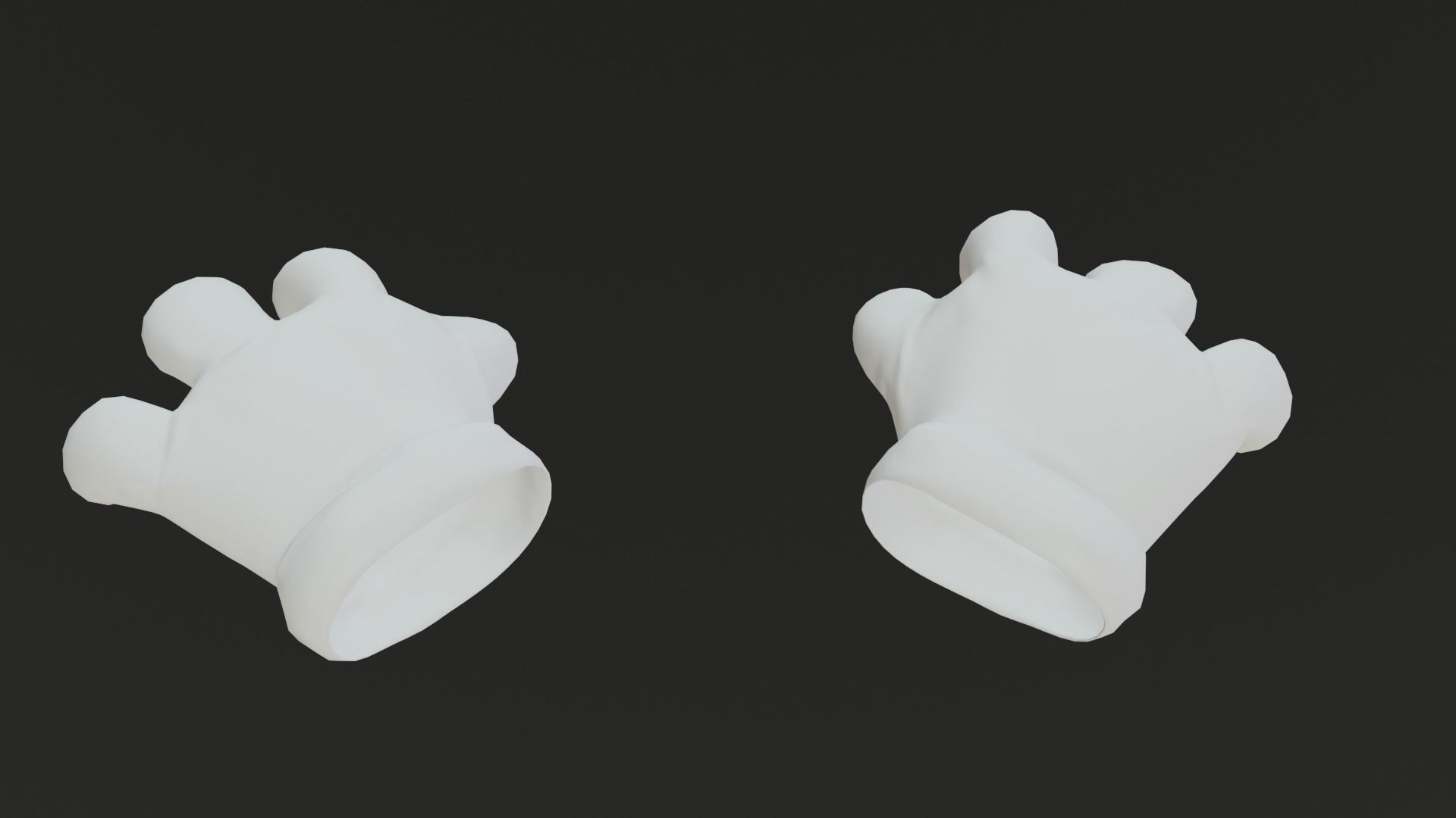 Cartoon Gloves Rigged and Animated Low-poly 3D model_51
