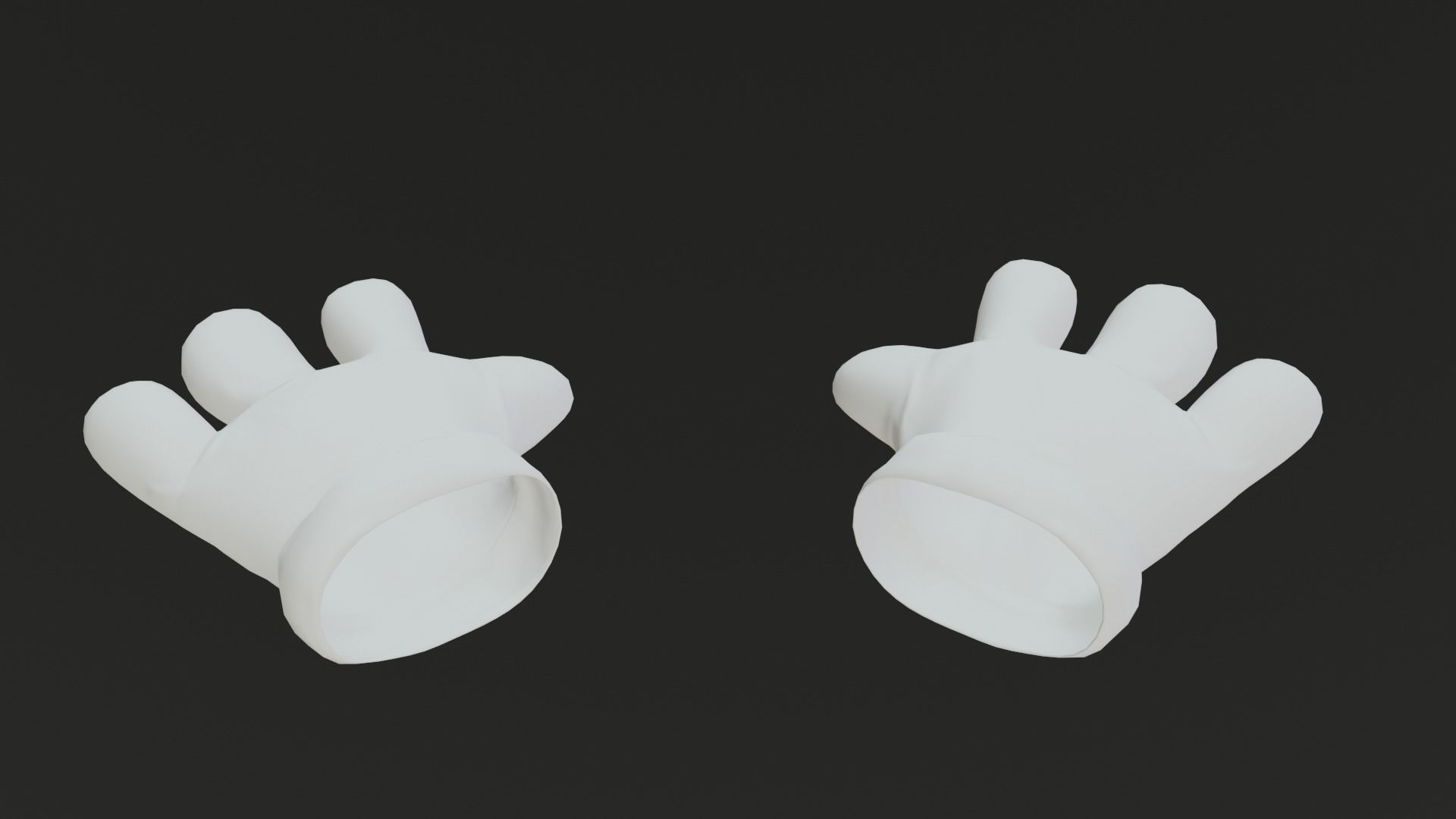 Cartoon Gloves Rigged and Animated Low-poly 3D model_7