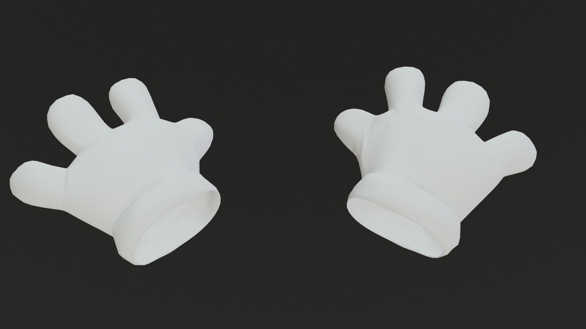 Cartoon Gloves Rigged and Animated Low-poly 3D model_24