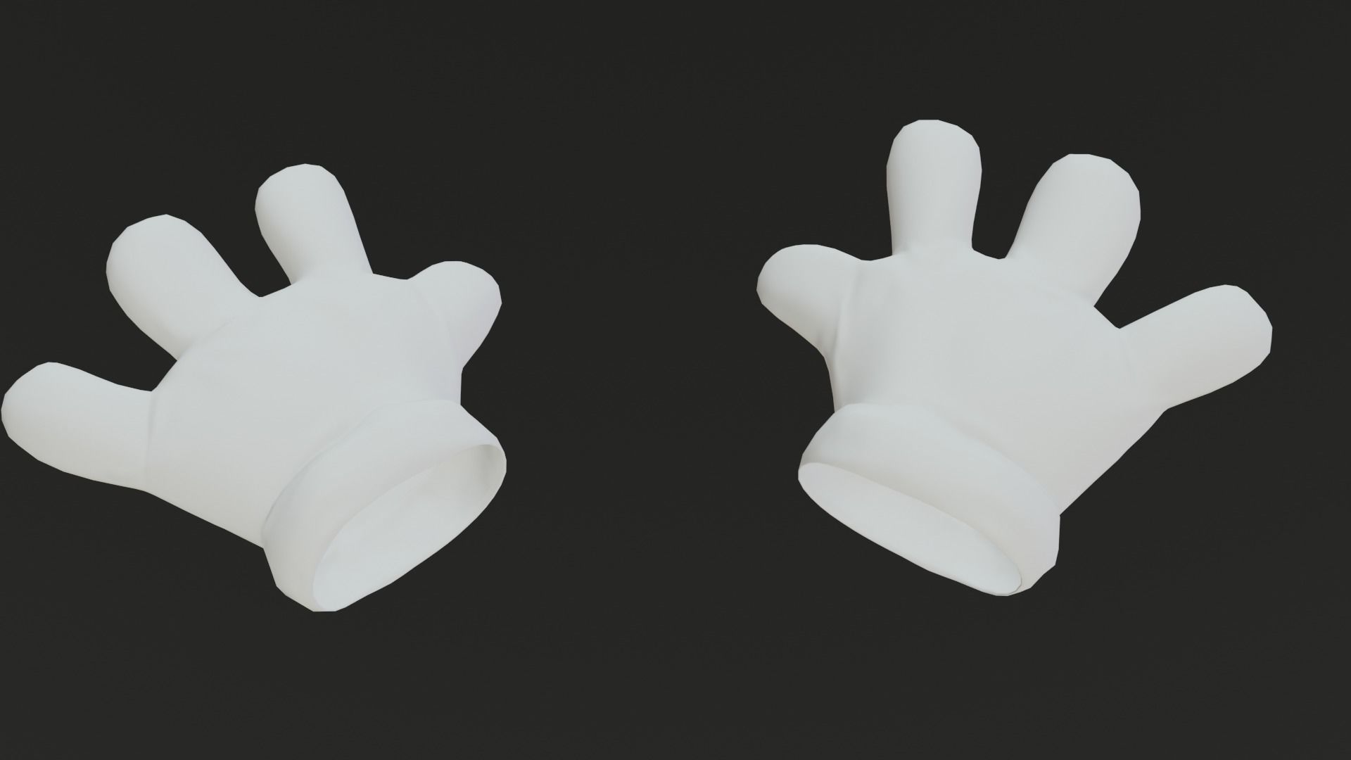 Cartoon Gloves Rigged and Animated Low-poly 3D model_45