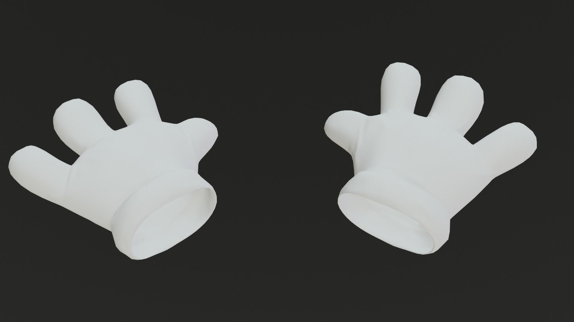 Cartoon Gloves Rigged and Animated Low-poly 3D model_14