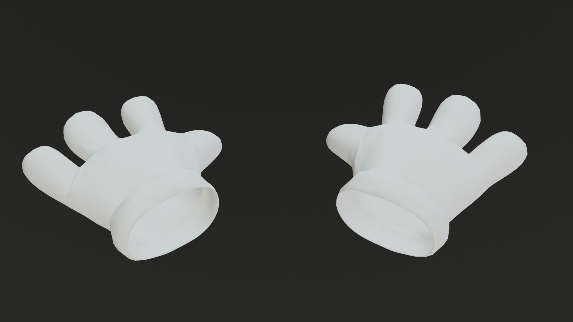 Cartoon Gloves Rigged and Animated Low-poly 3D model_10